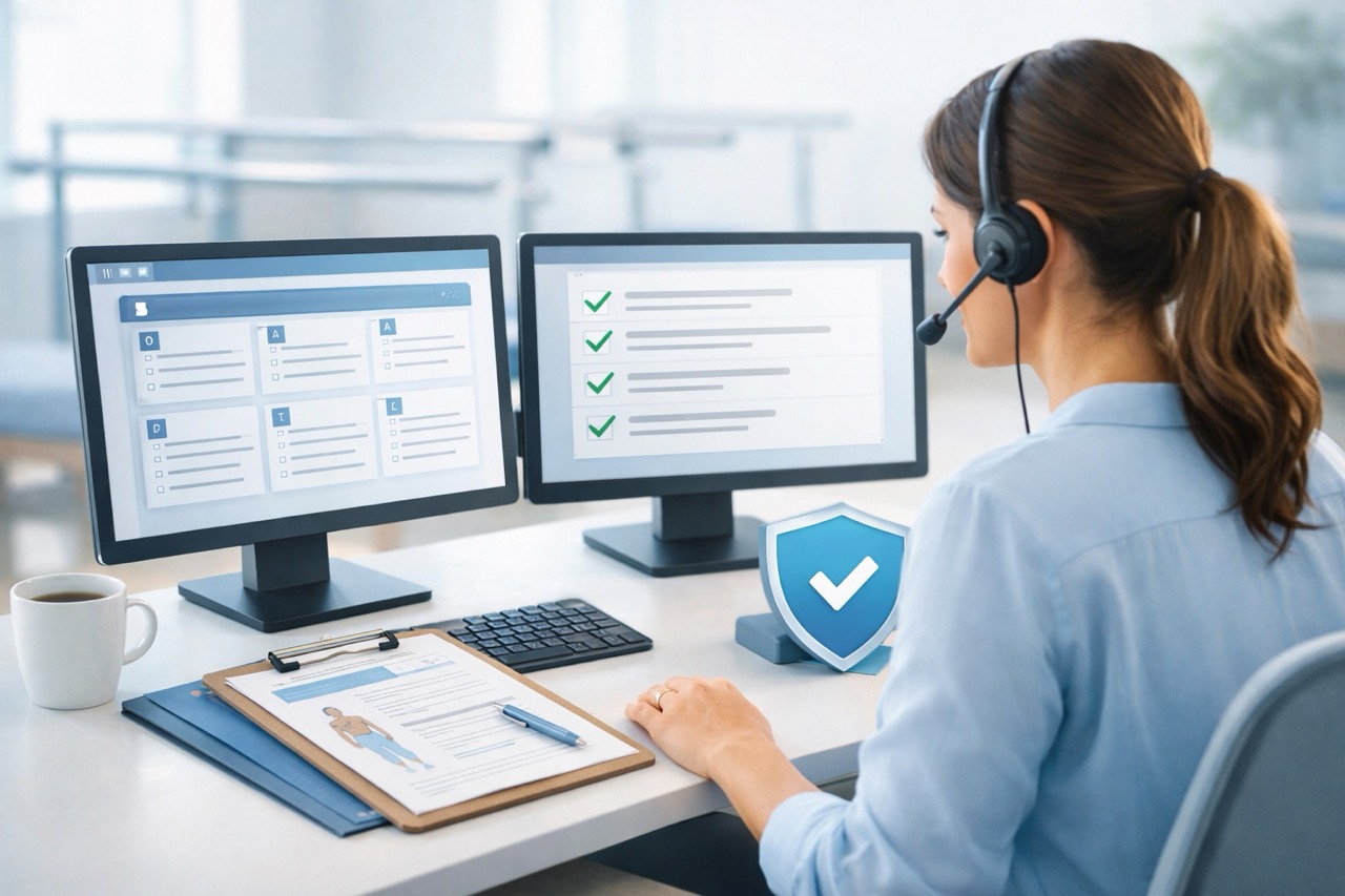 physical therapy documentation virtual assistant reviewing clinical notes and SOAP templates