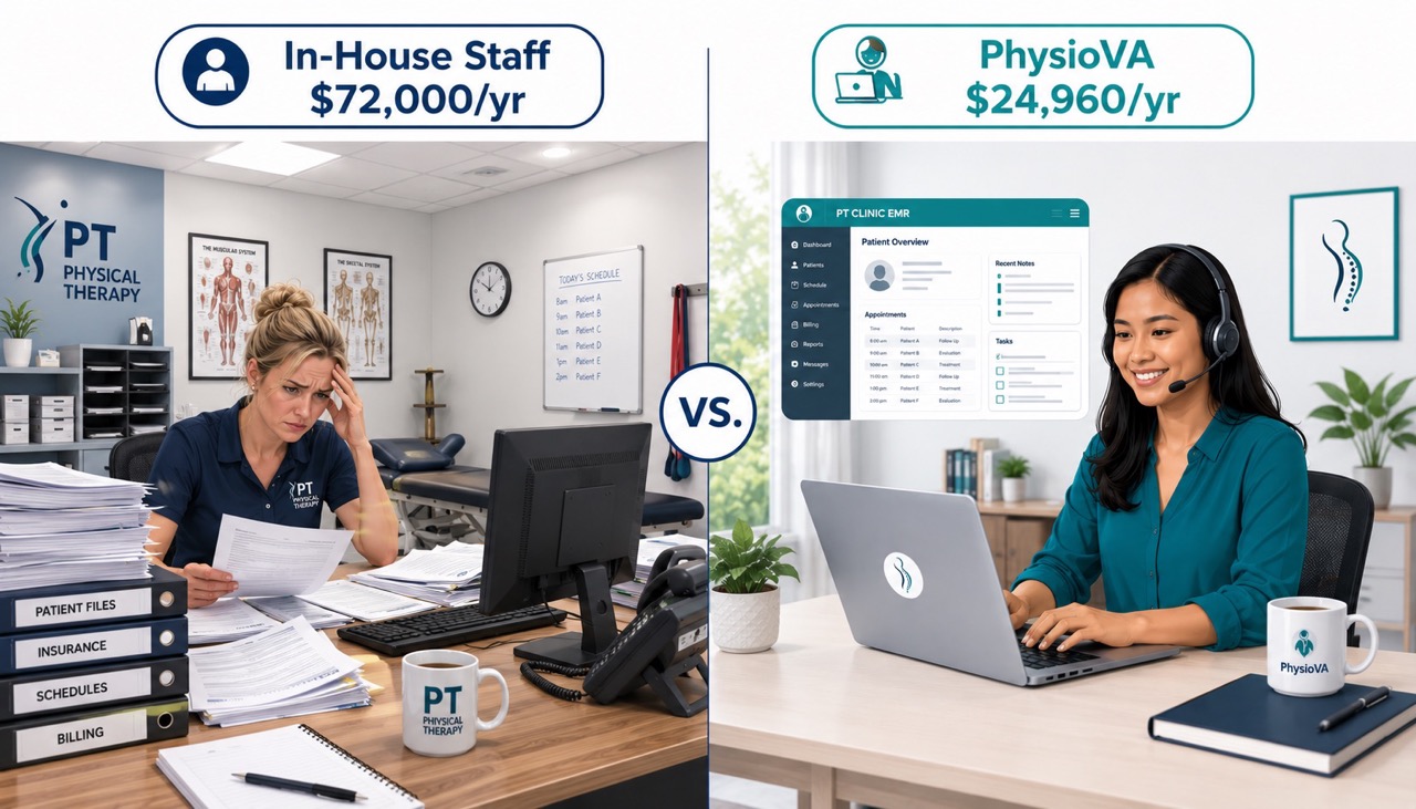 PT virtual assistant cost vs in-house staff comparison 2026