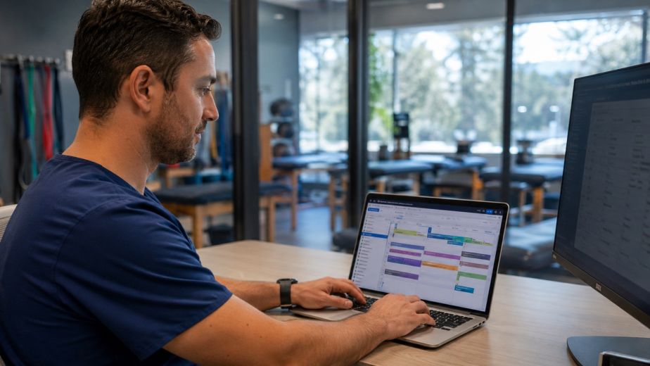 WebPT virtual assistant managing PT clinic scheduling and prior auth in 2026