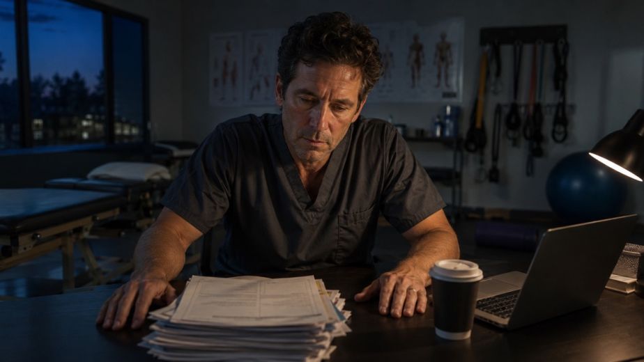 PT staff burnout caused by documentation and admin overload in a physical therapy clinic
